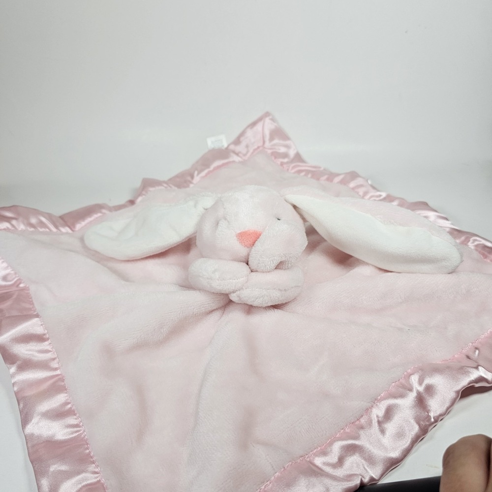 Carters Pink Bunny Rabbit Lovey Baby Security Blanket Satin Trim Back Plush 2016